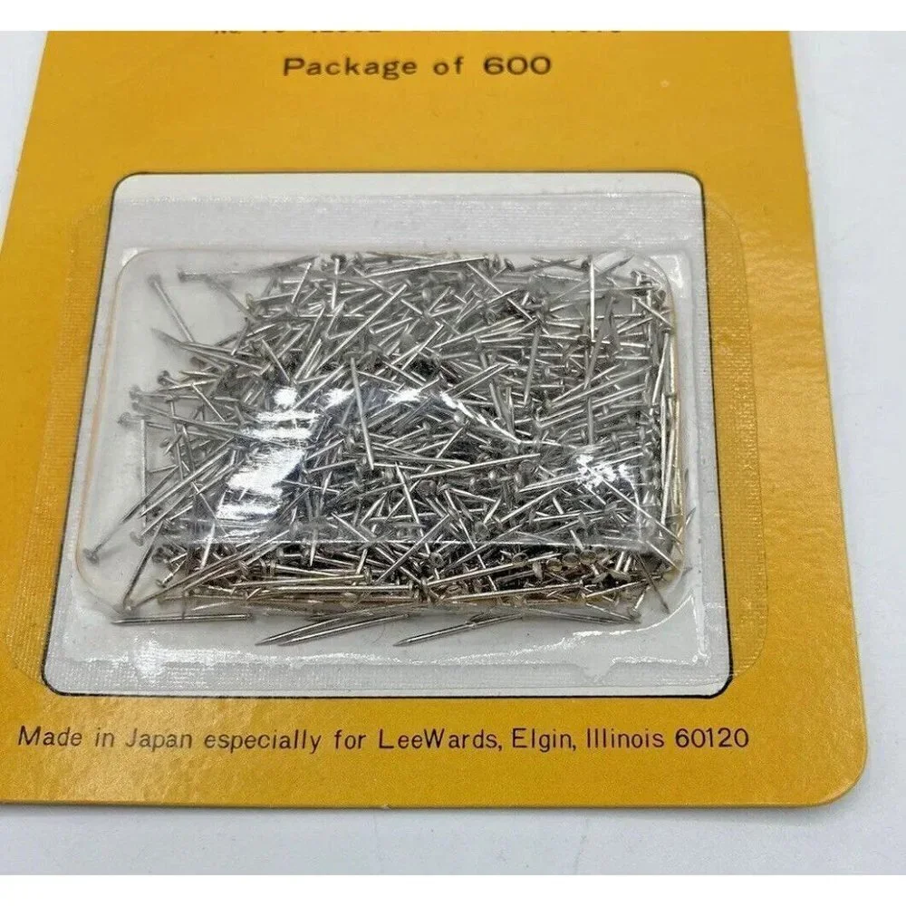 Lee Wards New NOS Vintage 1/2 Inch Ribbon Pins Pkg 600 Silver Tone 10918 Japan